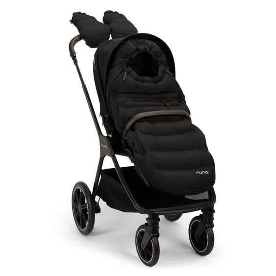 Nuna 2in1 Kombi-Kinderwagen-Set Triv Lx All-in-One-Set bis 22 kg mit Baybwanne, Teleskopschieber, Regenschutz, Adapter, Fußsack & Handschuhe - Caviar