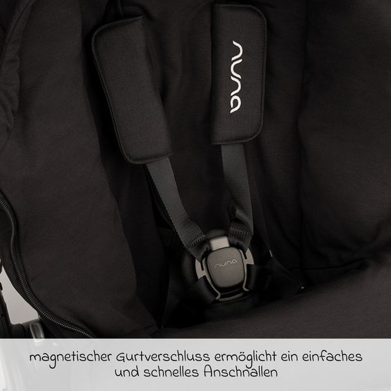 Nuna 2in1 Kombi-Kinderwagen-Set Triv Lx All-in-One-Set bis 22 kg mit Baybwanne, Teleskopschieber, Regenschutz, Adapter, Fußsack & Handschuhe - Caviar