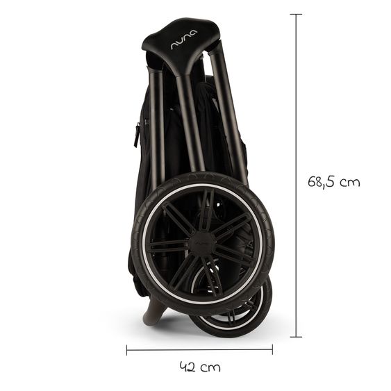 Nuna 2in1 Kombi-Kinderwagen-Set Triv Lx All-in-One-Set bis 22 kg mit Baybwanne, Teleskopschieber, Regenschutz, Adapter, Fußsack & Handschuhe - Caviar