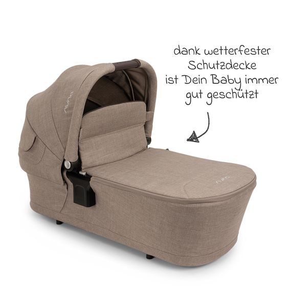Nuna 2in1 Kombi-Kinderwagen-Set Triv Lx All-in-One-Set bis 22 kg mit Baybwanne, Teleskopschieber, Regenschutz, Adapter, Fußsack & Handschuhe - Cedar