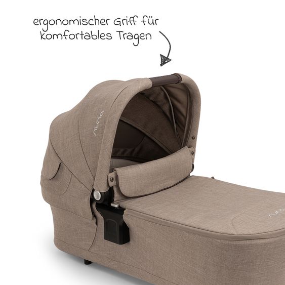 Nuna 2in1 Kombi-Kinderwagen-Set Triv Lx All-in-One-Set bis 22 kg mit Baybwanne, Teleskopschieber, Regenschutz, Adapter, Fußsack & Handschuhe - Cedar