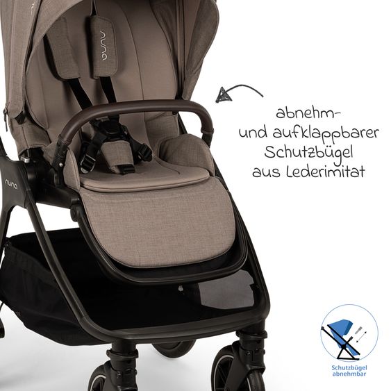 Nuna 2in1 Kombi-Kinderwagen-Set Triv Lx All-in-One-Set bis 22 kg mit Baybwanne, Teleskopschieber, Regenschutz, Adapter, Fußsack & Handschuhe - Cedar