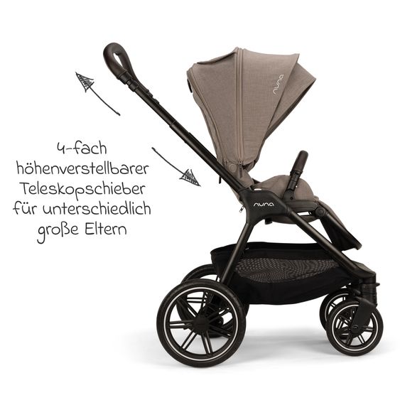 Nuna 2in1 Kombi-Kinderwagen-Set Triv Lx All-in-One-Set bis 22 kg mit Baybwanne, Teleskopschieber, Regenschutz, Adapter, Fußsack & Handschuhe - Cedar
