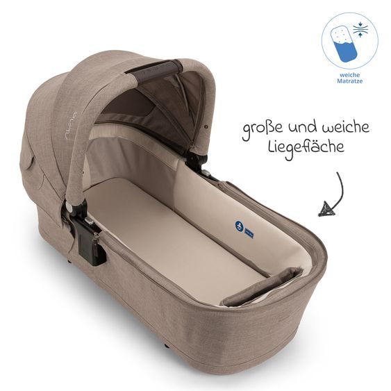 Nuna 2in1 Kombi-Kinderwagen-Set Triv Lx All-in-One-Set bis 22 kg mit Baybwanne, Teleskopschieber, Regenschutz, Adapter, Fußsack & Handschuhe - Cedar