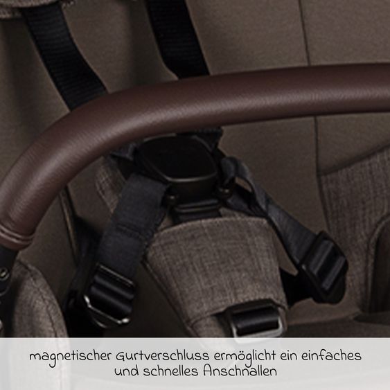 Nuna 2in1 Kombi-Kinderwagen-Set Triv Lx All-in-One-Set bis 22 kg mit Baybwanne, Teleskopschieber, Regenschutz, Adapter, Fußsack & Handschuhe - Chestnut