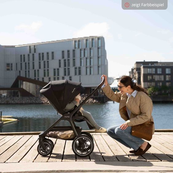 Nuna 2in1 Kombi-Kinderwagen-Set Triv Lx All-in-One-Set bis 22 kg mit Baybwanne, Teleskopschieber, Regenschutz, Adapter, Fußsack & Handschuhe - Chestnut