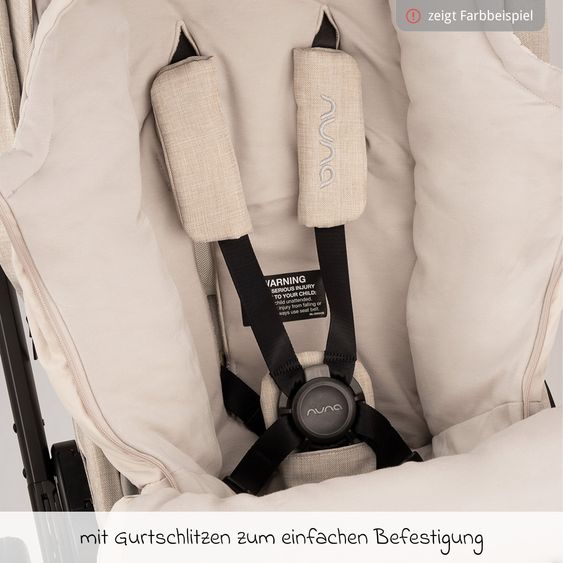 Nuna 2in1 Kombi-Kinderwagen-Set Triv Lx All-in-One-Set bis 22 kg mit Baybwanne, Teleskopschieber, Regenschutz, Adapter, Fußsack & Handschuhe - Chestnut