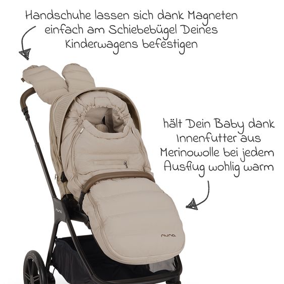 Nuna 2in1 Kombi-Kinderwagen-Set Triv Lx All-in-One-Set bis 22 kg mit Baybwanne, Teleskopschieber, Regenschutz, Adapter, Fußsack & Handschuhe - Cosmopolitan