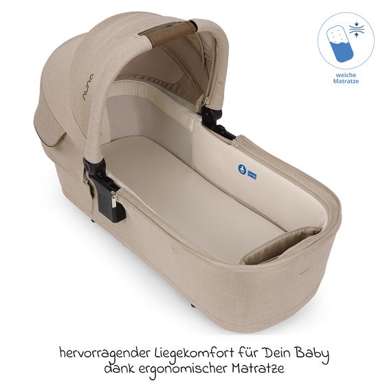 Nuna 2in1 Kombi-Kinderwagen-Set Triv Lx All-in-One-Set bis 22 kg mit Baybwanne, Teleskopschieber, Regenschutz, Adapter, Fußsack & Handschuhe - Cosmopolitan