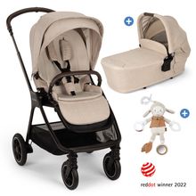 2in1 Kombi-Kinderwagen-Set TRIV next bis 22 kg mit Babywanne, Adapter, Regenschutz & Spieltier - Biscotti
