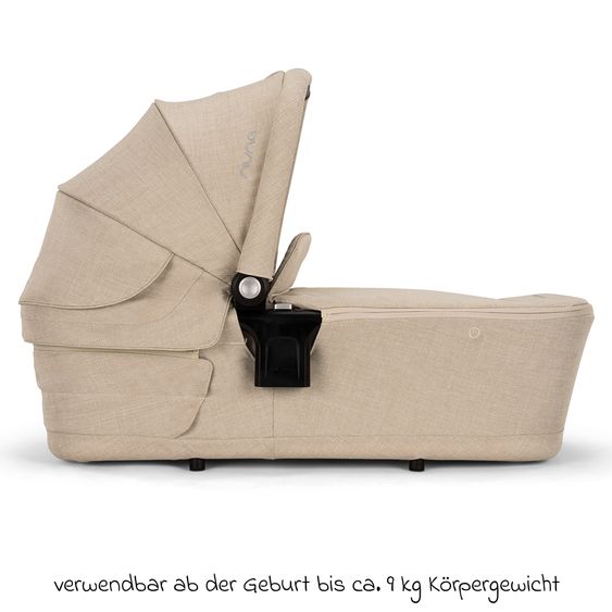 Nuna 2in1 Kombi-Kinderwagen-Set TRIV next bis 22 kg mit Babywanne, Adapter, Regenschutz & Spieltier - Biscotti