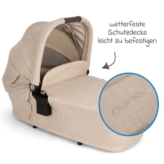 Nuna 2in1 Kombi-Kinderwagen-Set TRIV next bis 22 kg mit Babywanne, Adapter, Regenschutz & Spieltier - Biscotti