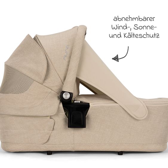 Nuna 2in1 Kombi-Kinderwagen-Set TRIV next bis 22 kg mit Babywanne, Adapter, Regenschutz & Spieltier - Biscotti