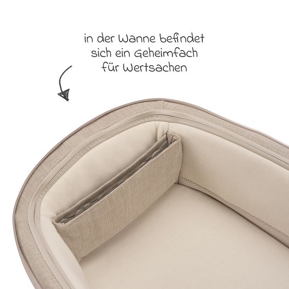 Nuna 2in1 Kombi-Kinderwagen-Set TRIV next bis 22 kg mit Babywanne, Adapter, Regenschutz & Spieltier - Biscotti