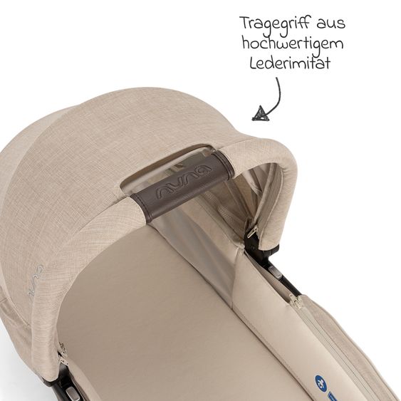 Nuna 2in1 Kombi-Kinderwagen-Set TRIV next bis 22 kg mit Babywanne, Adapter, Regenschutz & Spieltier - Biscotti