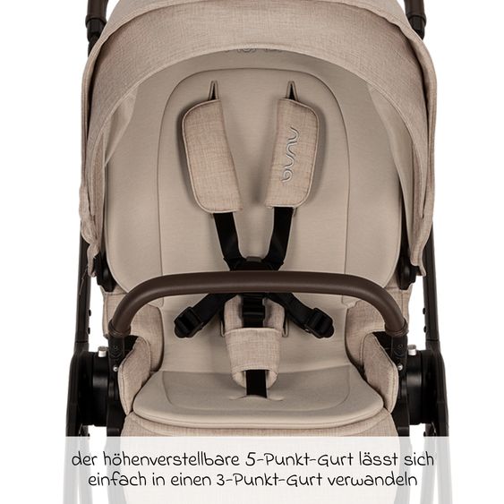 Nuna 2in1 Kombi-Kinderwagen-Set TRIV next bis 22 kg mit Babywanne, Adapter, Regenschutz & Spieltier - Biscotti