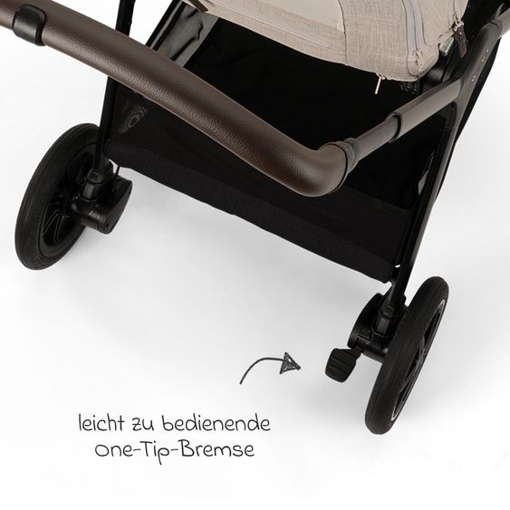 Nuna 2in1 Kombi-Kinderwagen-Set TRIV next bis 22 kg mit Babywanne, Adapter, Regenschutz & Spieltier - Biscotti