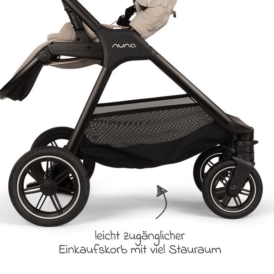 Nuna 2in1 Kombi-Kinderwagen-Set TRIV next bis 22 kg mit Babywanne, Adapter, Regenschutz & Spieltier - Biscotti