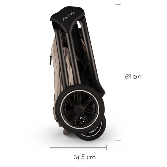 Nuna 2in1 Kombi-Kinderwagen-Set TRIV next bis 22 kg mit Babywanne, Adapter, Regenschutz & Spieltier - Biscotti