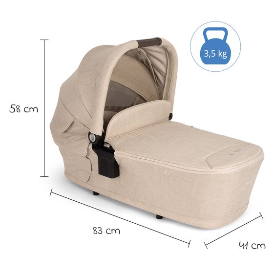 Nuna 2in1 Kombi-Kinderwagen-Set TRIV next bis 22 kg mit Babywanne, Adapter, Regenschutz & Spieltier - Biscotti