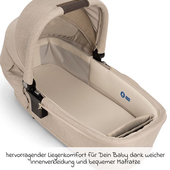Nuna 2in1 Kombi-Kinderwagen-Set TRIV next bis 22 kg mit Babywanne, Adapter, Regenschutz & Spieltier - Biscotti