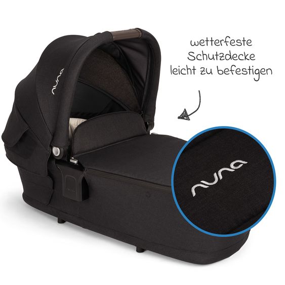 Nuna 2in1 Kombi-Kinderwagen-Set TRIV next bis 22 kg mit Babywanne, Adapter, Regenschutz & Spieltier - Caviar