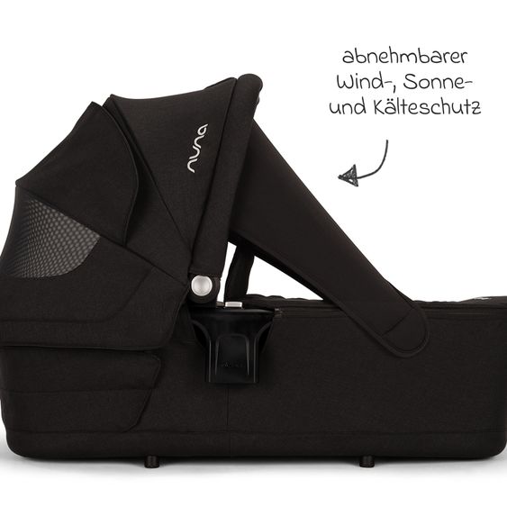 Nuna 2in1 Kombi-Kinderwagen-Set TRIV next bis 22 kg mit Babywanne, Adapter, Regenschutz & Spieltier - Caviar