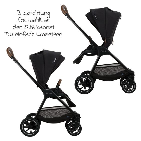Nuna 2in1 Kombi-Kinderwagen-Set TRIV next bis 22 kg mit Babywanne, Adapter, Regenschutz & Spieltier - Caviar