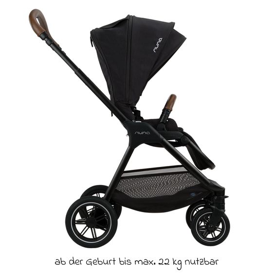 Nuna 2in1 Kombi-Kinderwagen-Set TRIV next bis 22 kg mit Babywanne, Adapter, Regenschutz & Spieltier - Caviar