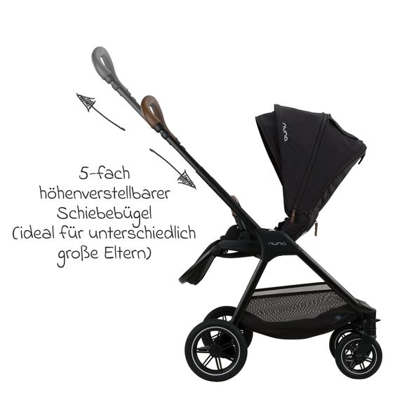 Nuna 2in1 Kombi-Kinderwagen-Set TRIV next bis 22 kg mit Babywanne, Adapter, Regenschutz & Spieltier - Caviar