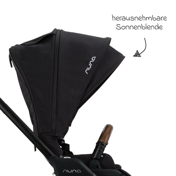 Nuna 2in1 Kombi-Kinderwagen-Set TRIV next bis 22 kg mit Babywanne, Adapter, Regenschutz & Spieltier - Caviar