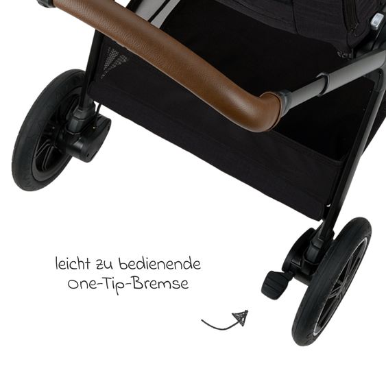Nuna 2in1 Kombi-Kinderwagen-Set TRIV next bis 22 kg mit Babywanne, Adapter, Regenschutz & Spieltier - Caviar