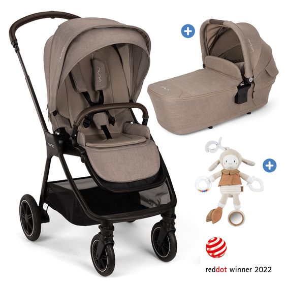 Nuna 2in1 Kombi-Kinderwagen-Set TRIV next bis 22 kg mit Babywanne, Adapter, Regenschutz & Spieltier - Cedar