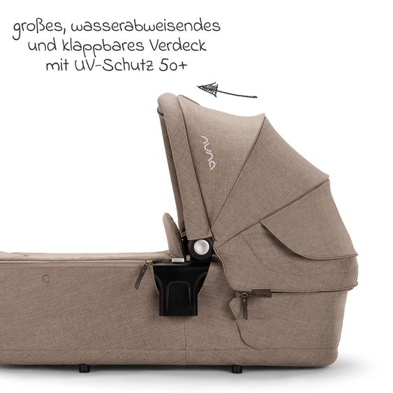 Nuna 2in1 Kombi-Kinderwagen-Set TRIV next bis 22 kg mit Babywanne, Adapter, Regenschutz & Spieltier - Cedar