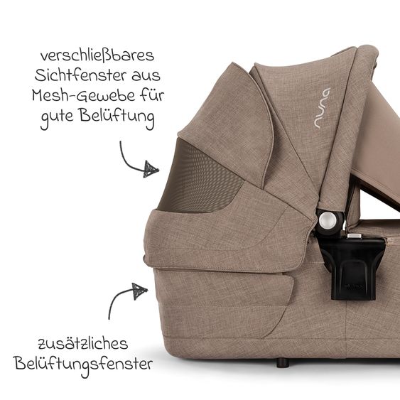 Nuna 2in1 Kombi-Kinderwagen-Set TRIV next bis 22 kg mit Babywanne, Adapter, Regenschutz & Spieltier - Cedar