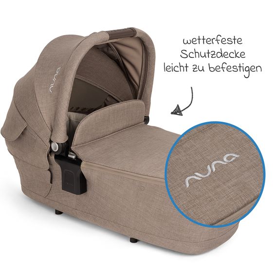 Nuna 2in1 Kombi-Kinderwagen-Set TRIV next bis 22 kg mit Babywanne, Adapter, Regenschutz & Spieltier - Cedar