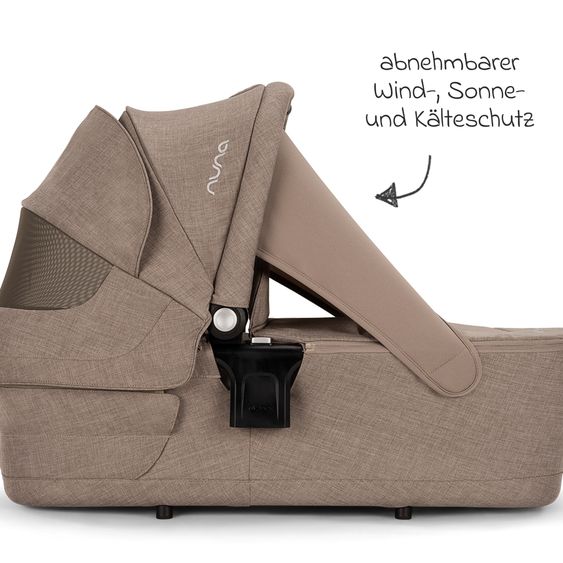 Nuna 2in1 Kombi-Kinderwagen-Set TRIV next bis 22 kg mit Babywanne, Adapter, Regenschutz & Spieltier - Cedar
