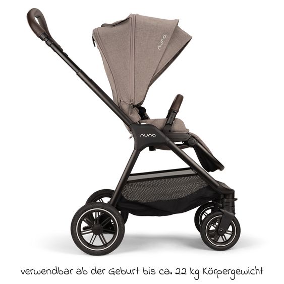 Nuna 2in1 Kombi-Kinderwagen-Set TRIV next bis 22 kg mit Babywanne, Adapter, Regenschutz & Spieltier - Cedar