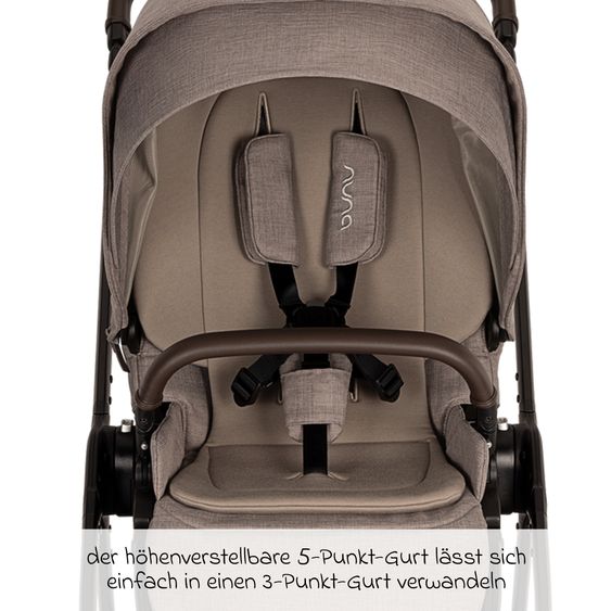Nuna 2in1 Kombi-Kinderwagen-Set TRIV next bis 22 kg mit Babywanne, Adapter, Regenschutz & Spieltier - Cedar