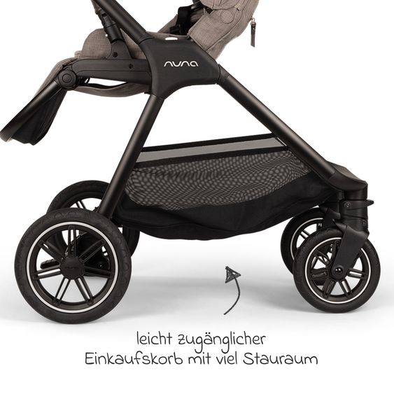 Nuna 2in1 Kombi-Kinderwagen-Set TRIV next bis 22 kg mit Babywanne, Adapter, Regenschutz & Spieltier - Cedar