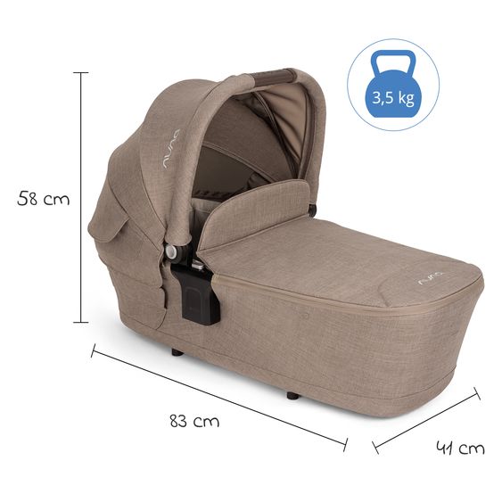 Nuna 2in1 Kombi-Kinderwagen-Set TRIV next bis 22 kg mit Babywanne, Adapter, Regenschutz & Spieltier - Cedar