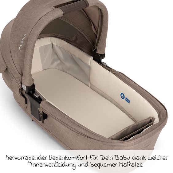 Nuna 2in1 Kombi-Kinderwagen-Set TRIV next bis 22 kg mit Babywanne, Adapter, Regenschutz & Spieltier - Cedar