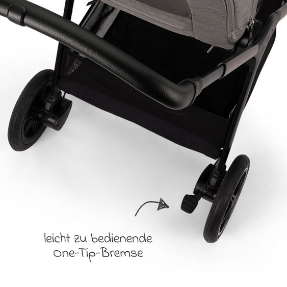 Nuna Set passeggino 2in1 TRIV next fino a 22 kg con navicella, adattatore, parapioggia e animale da gioco - Granito