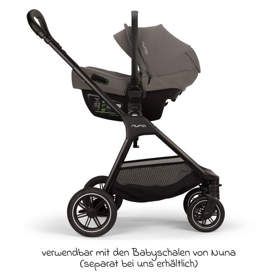 Nuna Set passeggino 2in1 TRIV next fino a 22 kg con navicella, adattatore, parapioggia e animale da gioco - Granito