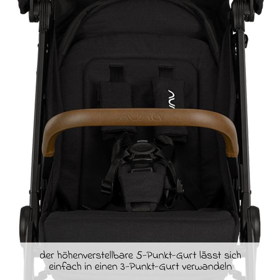 Nuna 2in1 Kombi-Kinderwagen-Set TRVL Lx bis 22 kg mit Babywanne, Tragetasche, Regenschutz & Spieltier - Caviar