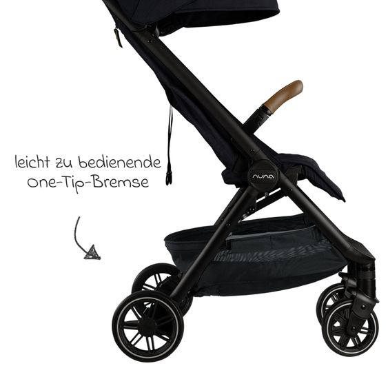 Nuna 2in1 Kombi-Kinderwagen-Set TRVL Lx bis 22 kg mit Babywanne, Tragetasche, Regenschutz & Spieltier - Caviar