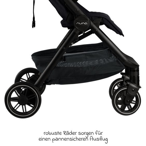 Nuna 2in1 Kombi-Kinderwagen-Set TRVL Lx bis 22 kg mit Babywanne, Tragetasche, Regenschutz & Spieltier - Caviar