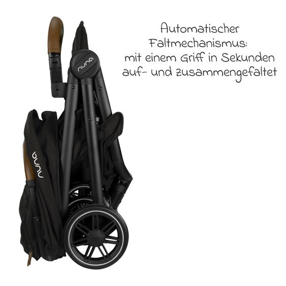 Nuna 2in1 Kombi-Kinderwagen-Set TRVL Lx bis 22 kg mit Babywanne, Tragetasche, Regenschutz & Spieltier - Caviar
