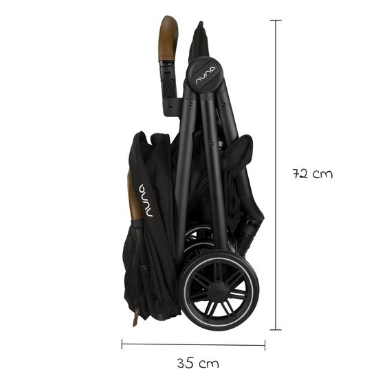 Nuna 2in1 Kombi-Kinderwagen-Set TRVL Lx bis 22 kg mit Babywanne, Tragetasche, Regenschutz & Spieltier - Caviar