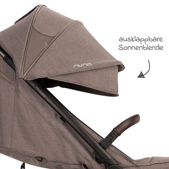 Nuna 2in1 Kombi-Kinderwagen-Set TRVL Lx bis 22 kg mit Babywanne, Tragetasche, Regenschutz & Spieltier - Cedar